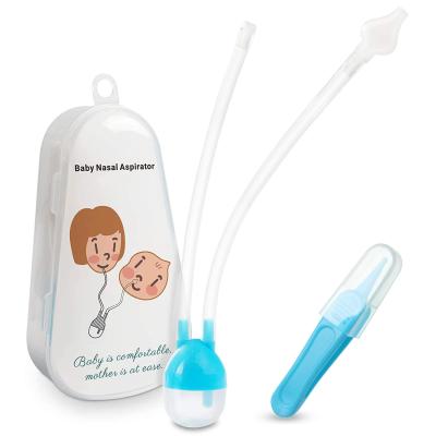 China PP and Silicone Baby Aspirator Nasal Snot Sucker for Infants, Babies and Kids with Nose Cleaning Tweezers for sale