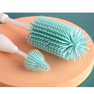 China 2021 New Baby BPA Baby Bottle Cleaner Silicone Cleaner Bottle Free Silicone Cleaning Brush Cleaning Brush for sale