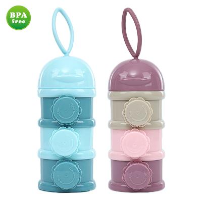 China BPA Free Portable Baby Infant Feeding Milk Powder Cell Grid NEW 3 Convenient Box Food Bottle Container Milk Powder Container for sale