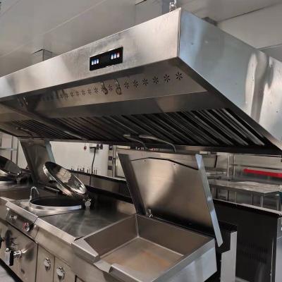 China Hotel Stainless Steel Kitchen Range Hood Oil Vapor Removal Rate Over 95% for sale