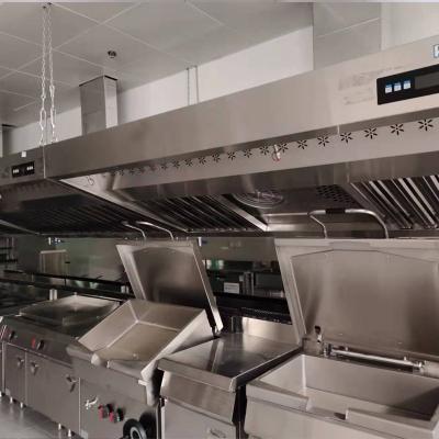 China Commercial hotel restaurant kitchen exhaust fume hood low level range hood removal rate exceeds 95% for sale