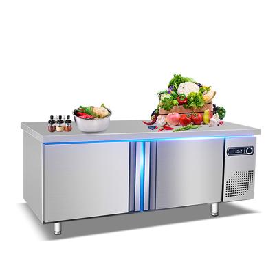 China Single-Temperature Sandwich Prep Table Refrigerator with 2 Doors Pizza Topping Refrigerator for sale