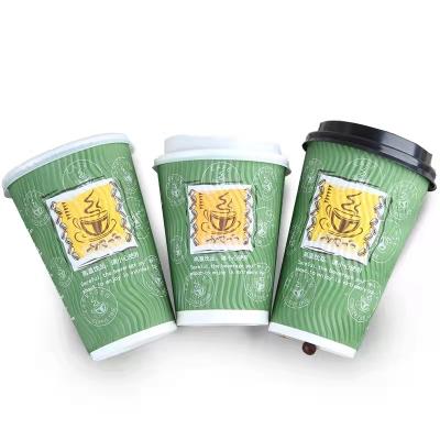 China Sustainable Double Wall Kraft Coffee Cup Paper Cups For Hot Drinks for sale