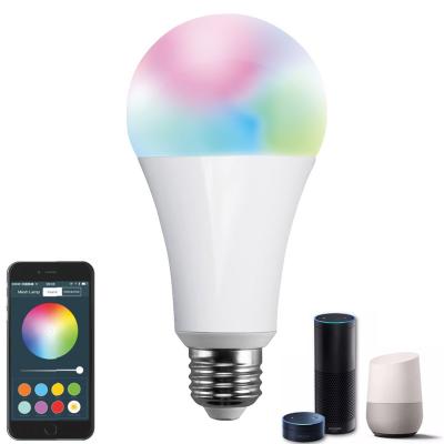 China Tuya APP Compatible Hotel Alexa RGBW 9W 800LM E27/E26/B22 560LM ZIGBEE Smart Led Bulb for sale