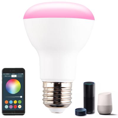 China Tuya APP Compatible Hotel Alexa RGBW 9W R95 800LM E27/E26/B22 LM WIFI Smart Led Bulb for sale