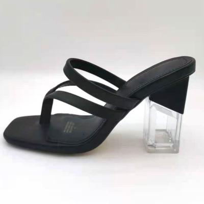 China Brand OEM Lightweight Customized Clear High Heels Sandals Women Shoes Slippers for sale