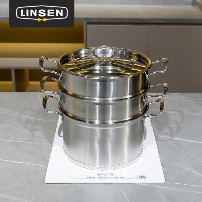 China New Factory Customization Price Goods Kitchen Cook 2/3 Layer Aluminum 304 Stainless Steel Steamer Pot Set for sale