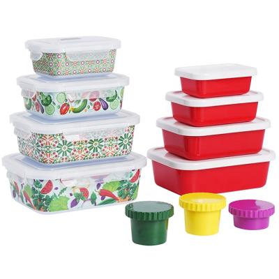 China Sustainable New Melamine EU2020/1245 Dinner Set Lunch Box Tableware Set China Red Fruit for sale