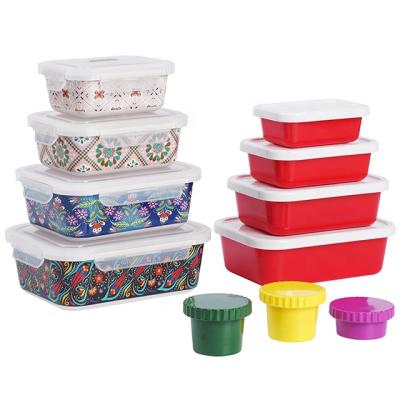 China China Passage New Melamine EU2020/1245 Sustainable Dinnerware Lunch Box Set Red Floral for sale