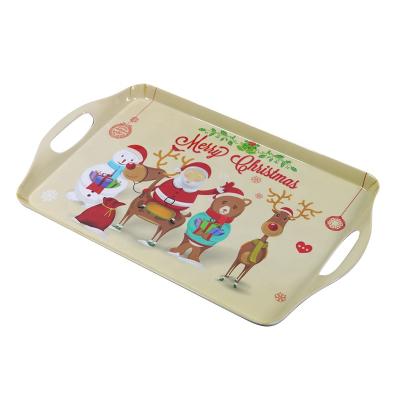 China New Viable Passage Melamine EU2020/1245 Dish Rectangle Melamine Dish Tray With Handles for sale