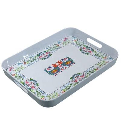 China New Viable Passage Melamine EU2020/1245 Dish Rectangle Melamine Dish Tray With Handles for sale