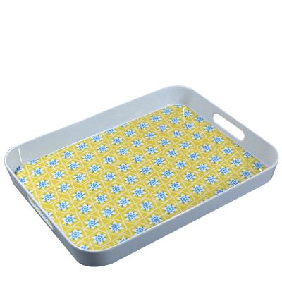 China New Viable Passage Melamine EU2020/1245 Dish Rectangle Melamine Dish Tray With Handles for sale