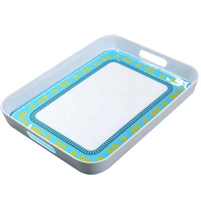 China New Viable Passage Melamine EU2020/1245 Dish Rectangle Melamine Dish Tray With Handles for sale