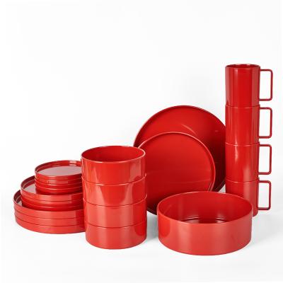 China Melamine Stackable Dinnerware Set High Quality Melamine Dinnerware Set for sale