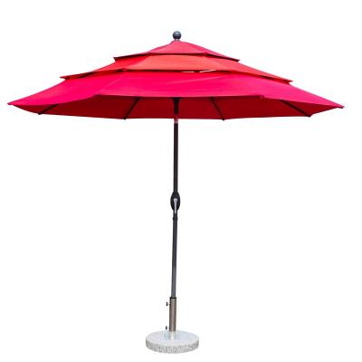 China 2022 Modern Market Custom Three Layer Outdoor Umbrella Sun Parasol Patio Umbrella for sale