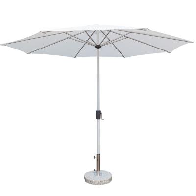 China Modern Leisure Patio Brushed Aluminum Umbrella Crank Umbrellas Garden Sunshade Retractable Sunshade Outdoor Oxidation Treatment for sale