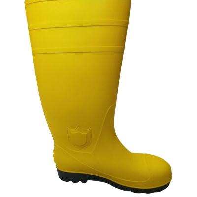 China High Quality Rubber Men's PVC Toe Cap Steel Plate Gum Boots Safety Steel Rain Boots Industry Wholesale Work100% for sale