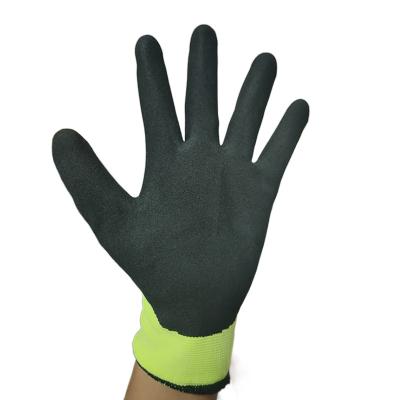 China Winter Use Durable Lightweight Best Selling Winter Use Working Gloves Nylon +7 Gauge 13 Gauge Terry Coated With Nitrile Sandy Acrylic Gloves for sale