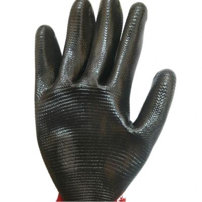 China Hot Selling U3 Polyester Protective Use Polyester Liner Coated Black Gloves for sale