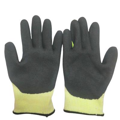 China U2 Knitting Super Quality Safety Protection Cut Resistance 13 Gauge Hppe + Fiberglass Blended Liner Coated Nitrile Sandy Gloves for sale