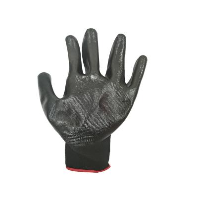 China High Quality Anti-impact 13 Gauge Nylon /Polyester Coating With Sandy Finish Nitrile Coated Gloves for sale