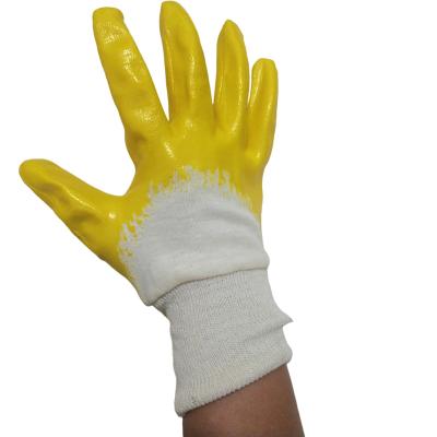 China High Quality Anti-smash Customization Nitrile Coated Yellow Coated Safety Work Gloves Nitrile Coated for sale