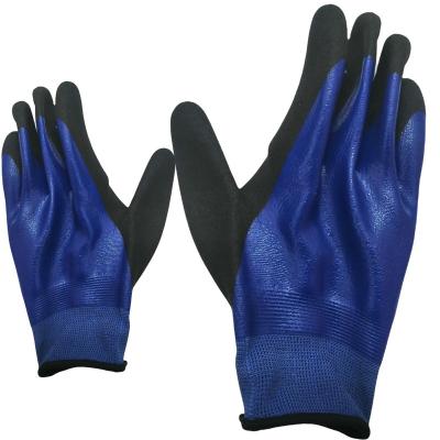 China Anti-smash Spandex Nitrile Cotton Protective Industrial Work Glove Nitrile Work Gloves Working Gloves for sale