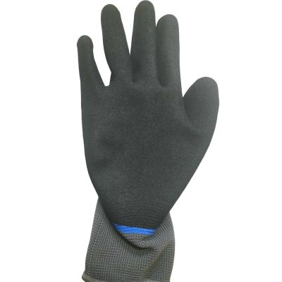 China high quality double Sandy Foam Nitrile Coated Anti-smash Safety Protection Usebackpack Safety Gloves for sale