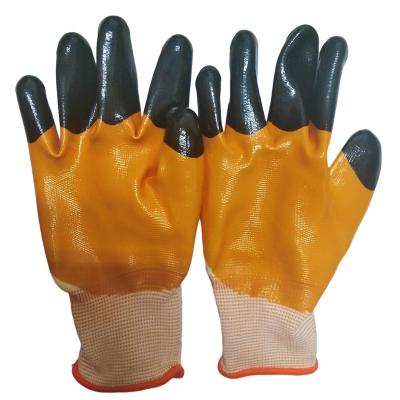 China Anti-smash Customization PU Fabric Leather Buttons Waterproof Coated Canvas With Nitrile Coated Glove for sale