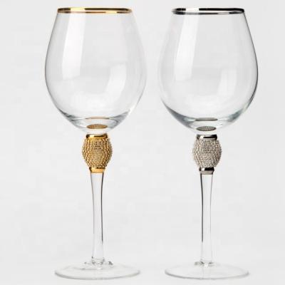 China Raymond Crystal lead free crystal diamond wine glass wine bottle glass gold rimmed packaging wine for sale