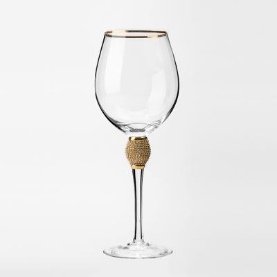 China New Classic/Postmodern Raymond Color Rhinestone Stem Crystal Wine Glasses for sale