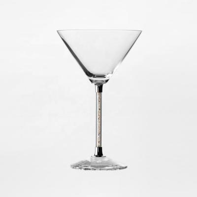 China New Classic/Postmodern Diamond Rod Raymond Round 280ml Cocktail Glass Cup Crystal Wine Glass Cup Goblet for sale