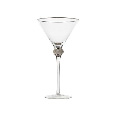 China Raymond's new classic/postmodern lead-free crystal glass with diamond beads cocktail glass inlaid flat Martini glass for sale