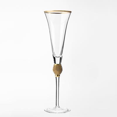 China Modern Diamond Wall Mount Rose Champagne Glass Champagne Glass Flute for sale