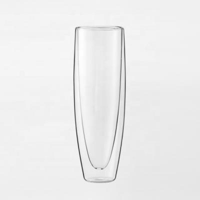 China Clear Glass Art Flower Vase Home Wall Decor CLASSIC Double for sale