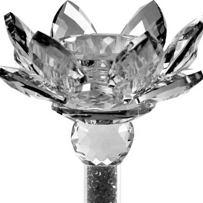 China Classic Raymond Household Decorations, Crystal Candle Holders Lotus Flower Wedding Table Candlesticks for sale