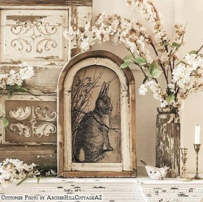 China Wooden Wall Art Rustic Farmhouse Decor Rabbit Sign Archer Hill Cottage AZ Custom Rustic Farmhouse Decor Europe for sale