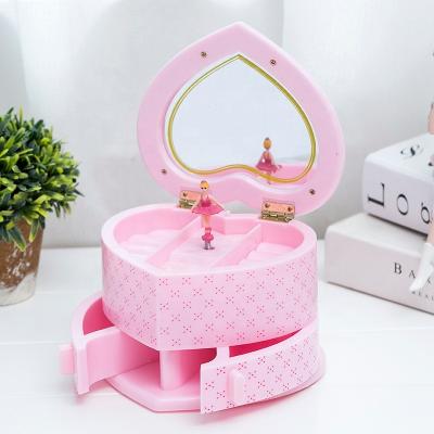 China Ballerina mobile antique pink paper music box for sale