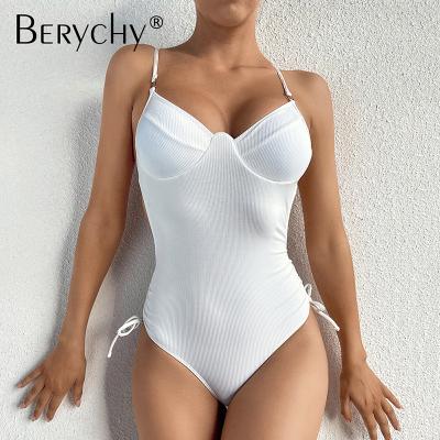 China Breathable Women One Piece Swimsuit 2022 Push Up Female Swimwear Sexy Monokini High Waist Swimming Suits Beachwear Bathing Suit for sale