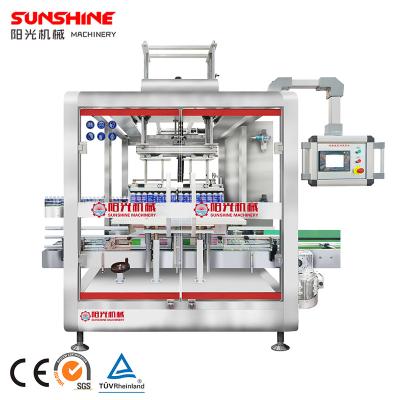 China Automatic Food Bottle Pouch Carton Case Box Erectors Sealing Tape Packing Machine with Robot Palletizer Case Unpacking Packaging for sale