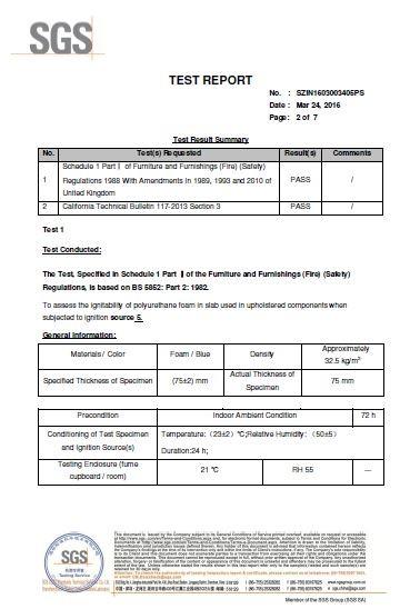 Foam Test report - GIANT CORPORATION LIMITED