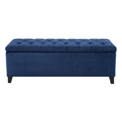 China Blue Velvet Upholstered Bench Seat 50.3