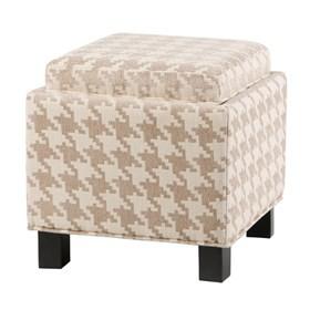 China Collapsible Storage Cube Ottoman Birch Wood Legs With Optional Fabric Covers for sale