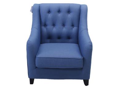 China Comfy Bedroom Upholstered Accent Chairs , Dark Blue Drawing Room Chairs for sale