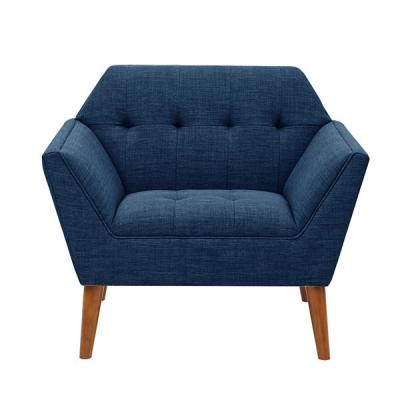 China Avin Elegant Upholstered Accent Chairs , Navy Blue Upholstered Chair For Bedroom for sale