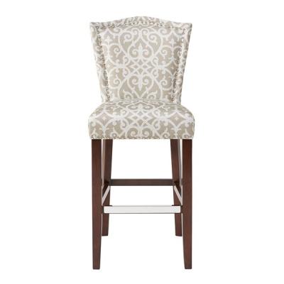 China Patterned Upholstered Padded Bar Stools , Kitchen Stools With Curve Backs  for sale