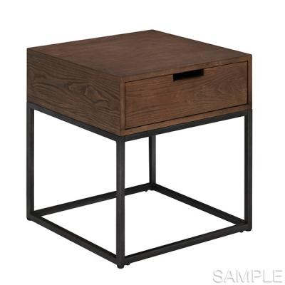 China Soft Wire Brushed Distressing Solid Wood End Tables With Bolt Head Connections for sale