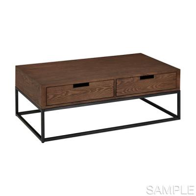 China Rustic Solid Wood Coffee Table With Storage , Square Oak Occasional Tables for sale