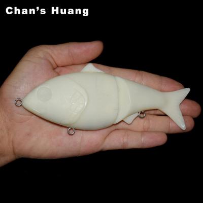 China ABS Hard Plastic 13cm 52g Chan Huang Slide Unpainted Empty Slide Bass Lure Jointed Wobbler Sink Swimbait For Fishing Wholesale Price for sale