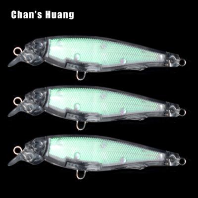 China ABS Hard Plastic Chan Huang Holographic Inside Lure Body Pike Fishing Tackle Lure Jerkbait Masks Blink Float Unpainted Minnow For Sale for sale